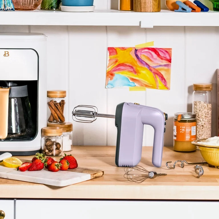 Beautiful 6-speed electric hand mixer in Lavender by Drew Barrymore