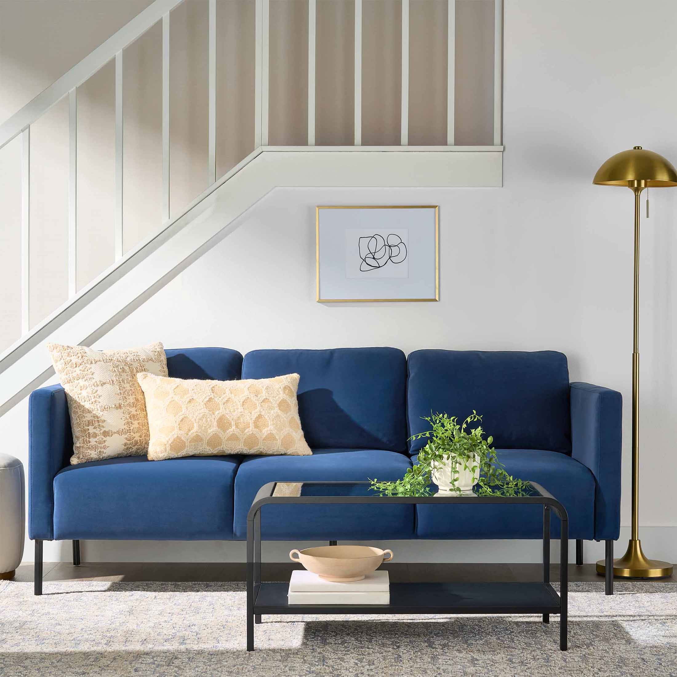 Better Homes & Gardens Wyatt velvet sofa in Blue Cove